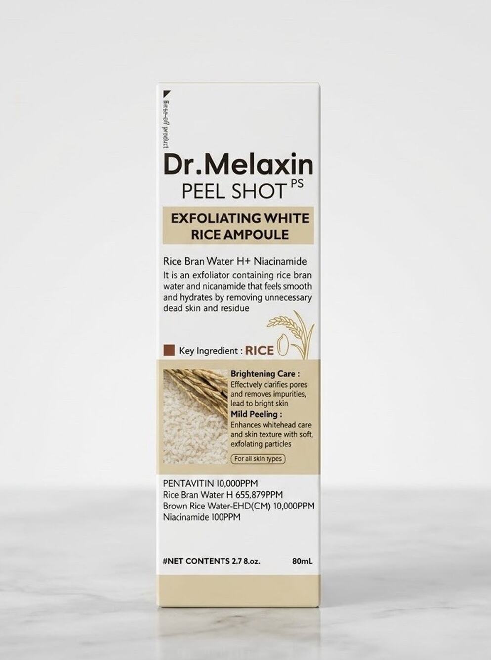 Dr. Melaxin Peel Shot Exfoliating White Rice Ampoule 80ml Sealed